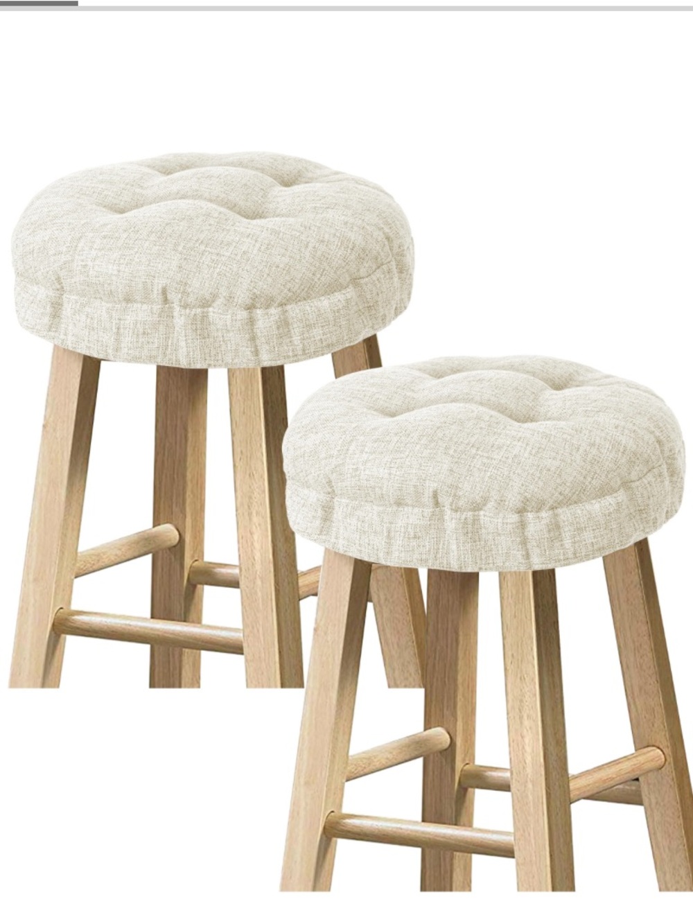 Farmhouse Tufted Barstool Covers - Set of 2